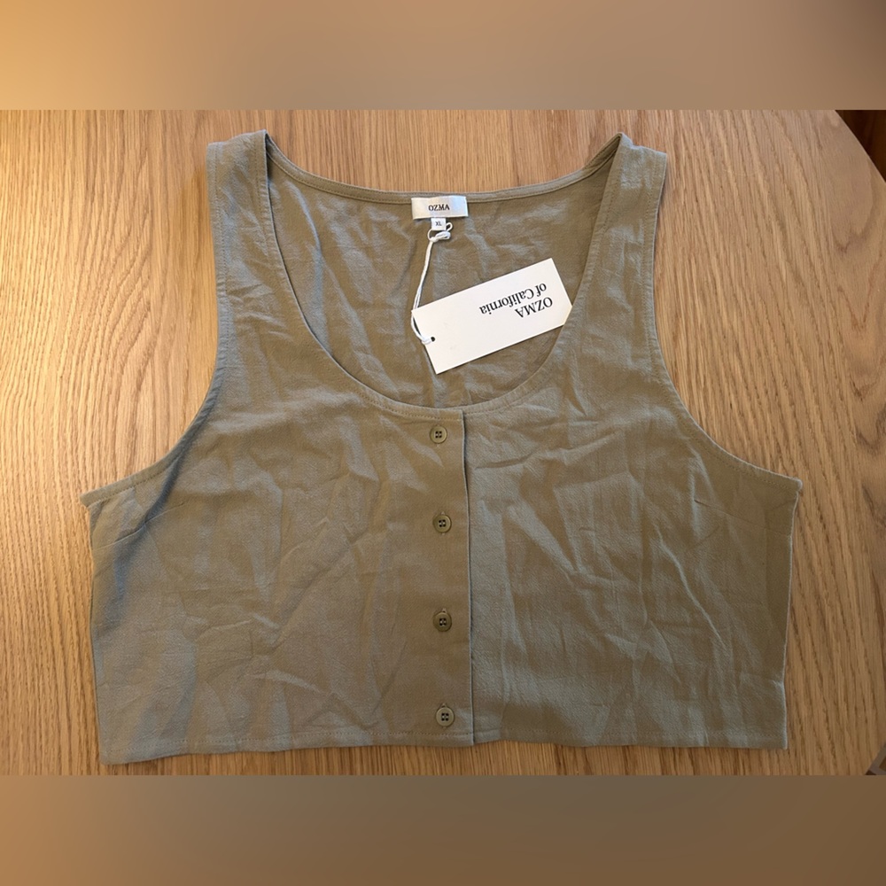 Ozma Charlie Button-Up Crop Top